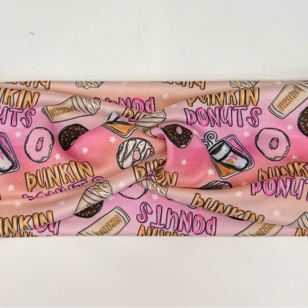 Pink Donut Print handmade os Headband